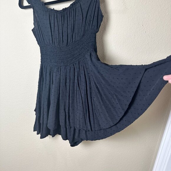 URBAN OUTFITTERS Swiss Dot Black Romper Size Small Shorts Skort - Picture 8 of 10